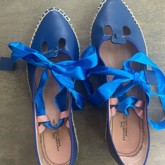 Marc Jacobs The Mouse Espadrille Lace-up Flat In Navy - Picture 7 of 11